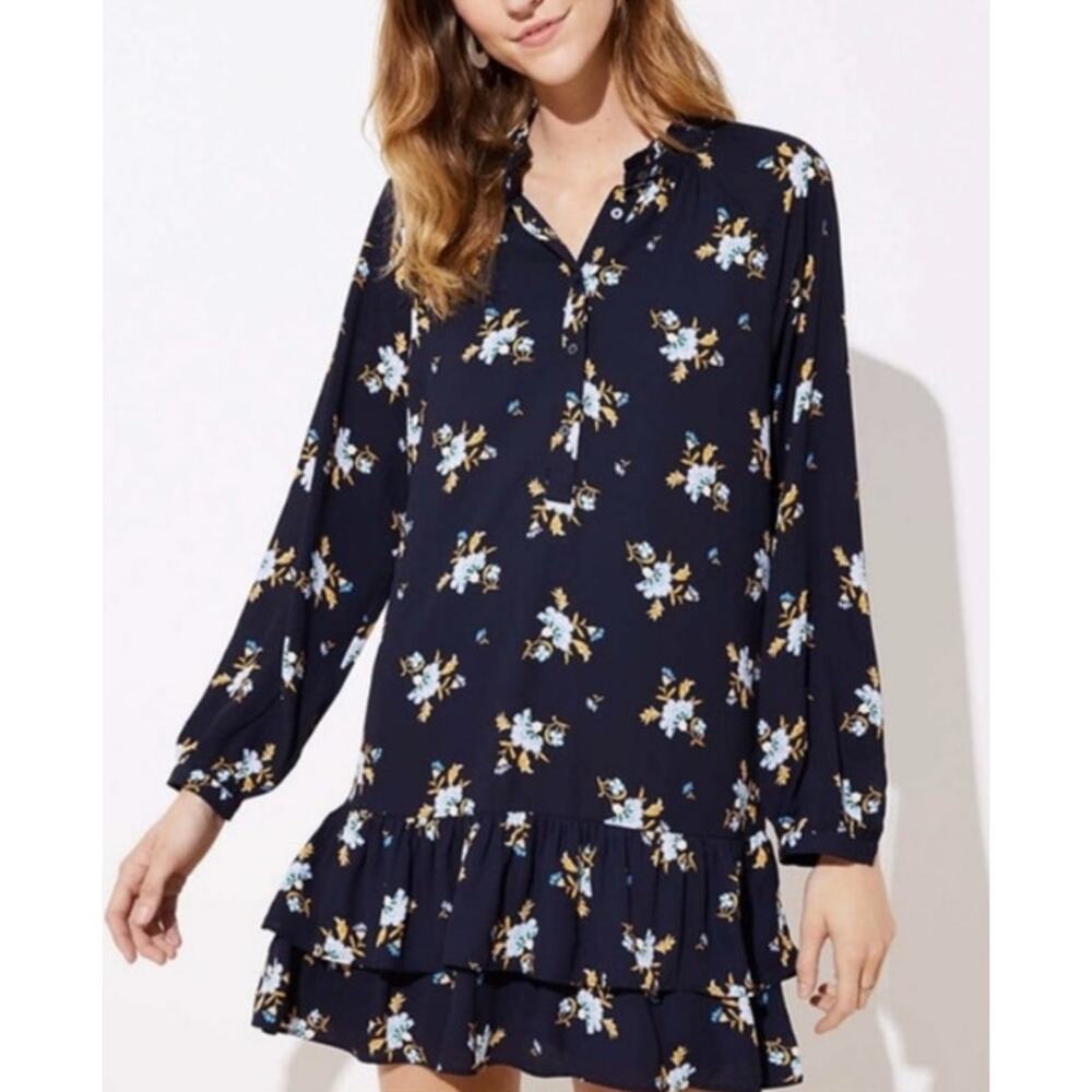 LOFT Navy Floral Mini Dress